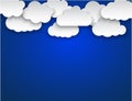 Set paper white clouds in blue sky Ã¢â¬â vector Royalty Free Stock Photo